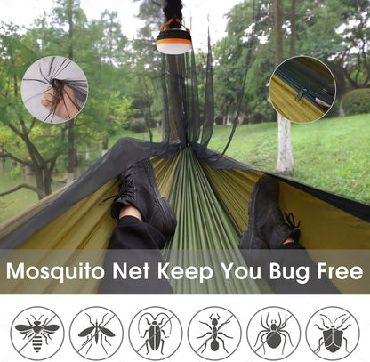 Camping Hammock w/Mosquito Net And Rain Fly